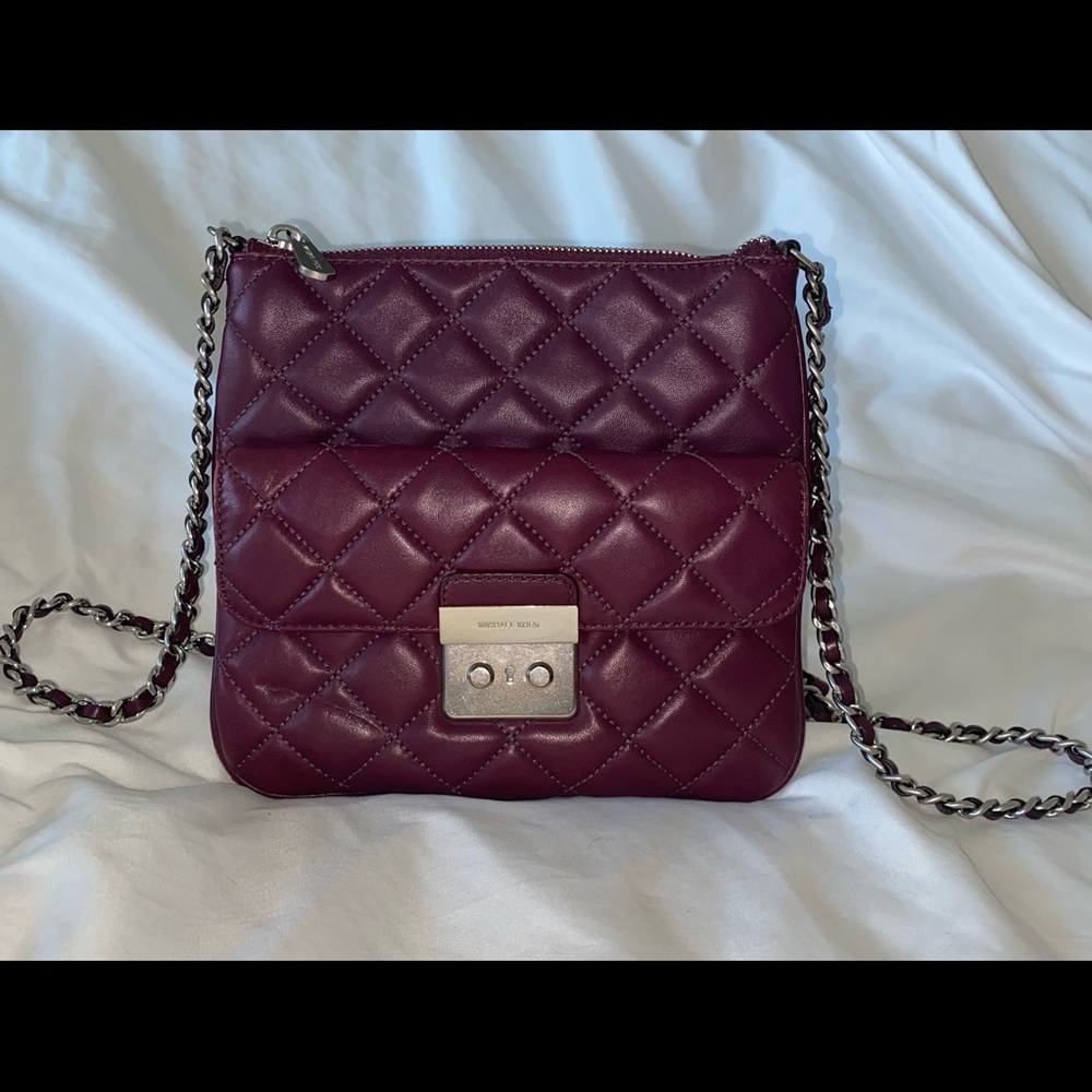 Michael Kors plum quilted crossbody
